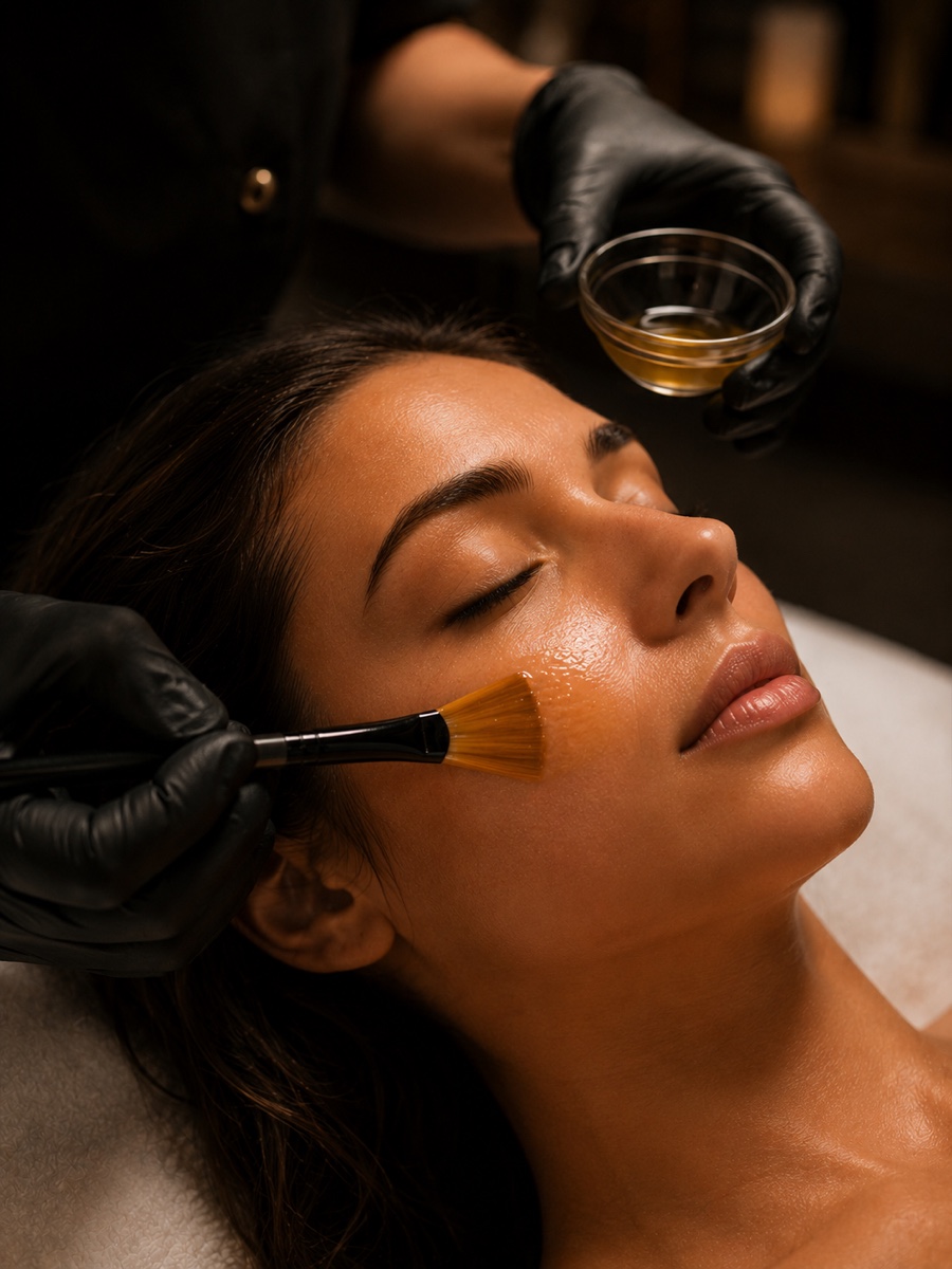 Chemical peel being applied at Solace Wellness Aesthetics Fort Myers