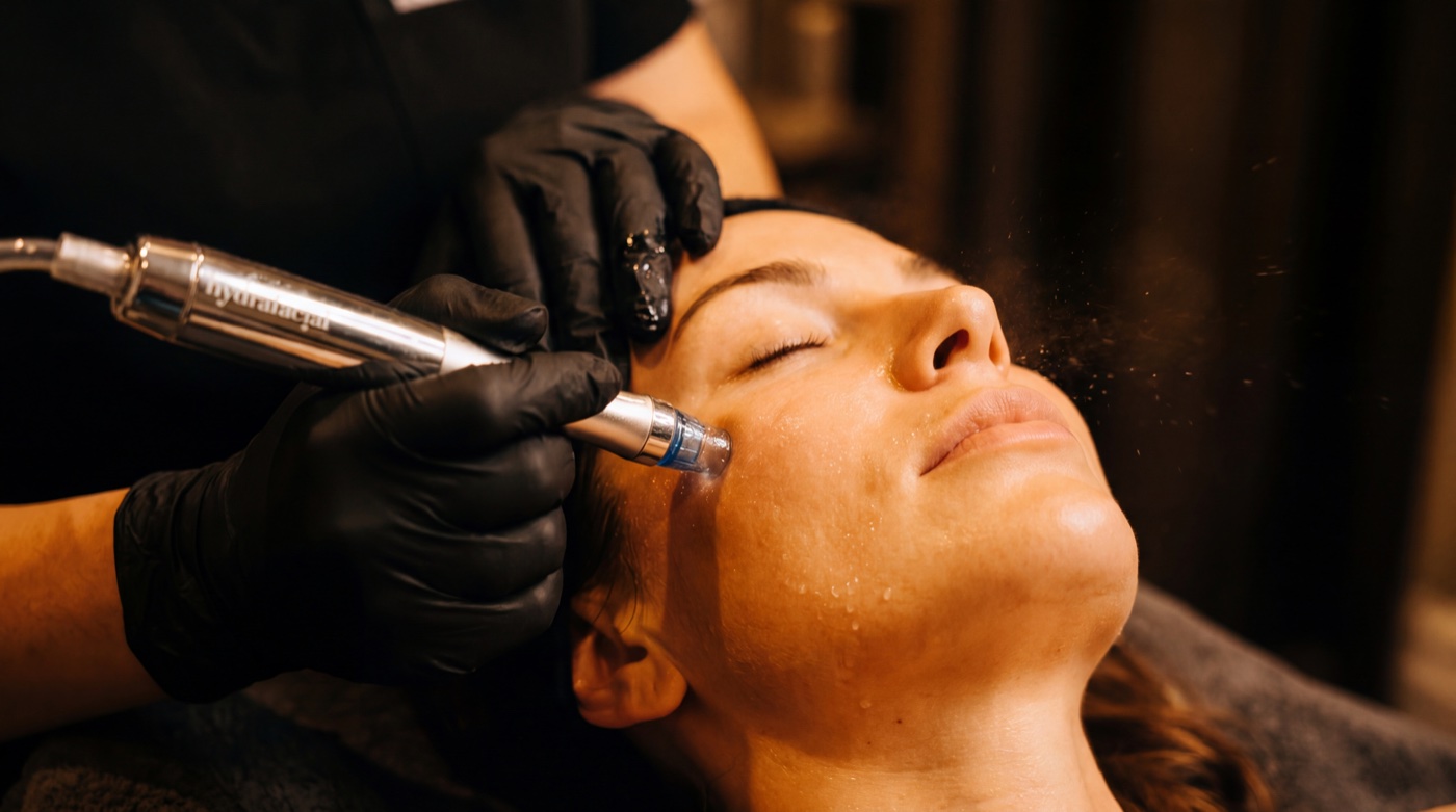 HydraFacial treatment being performed at Solace Wellness Aesthetics Fort Myers